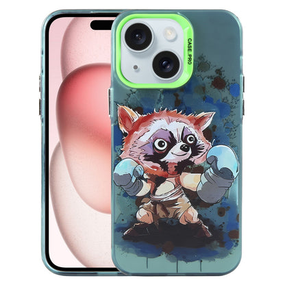 ELECTROPRIME For iPhone 15 Animal Pattern PC Phone Case(Raccoon)