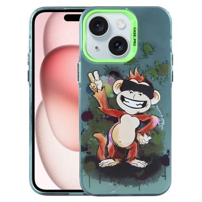ELECTROPRIME For iPhone 15 Animal Pattern PC Phone Case(Monkey)