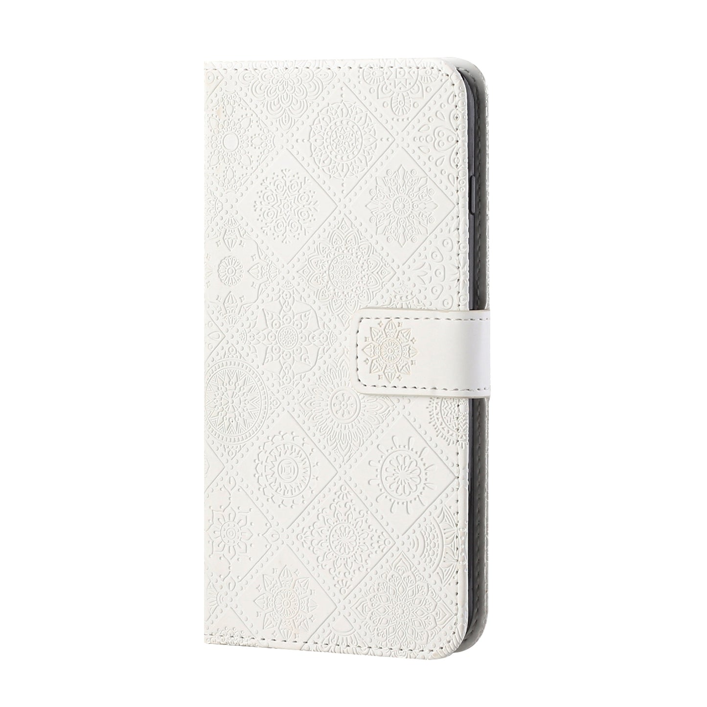ELECTROPRIME For iPhone 15 Ethnic Style Embossed Pattern Leather Phone Case(White)
