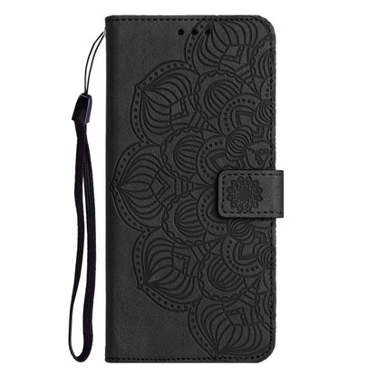 ELECTROPRIME For iPhone 15 Mandala Embossed Flip Leather Phone Case(Black)