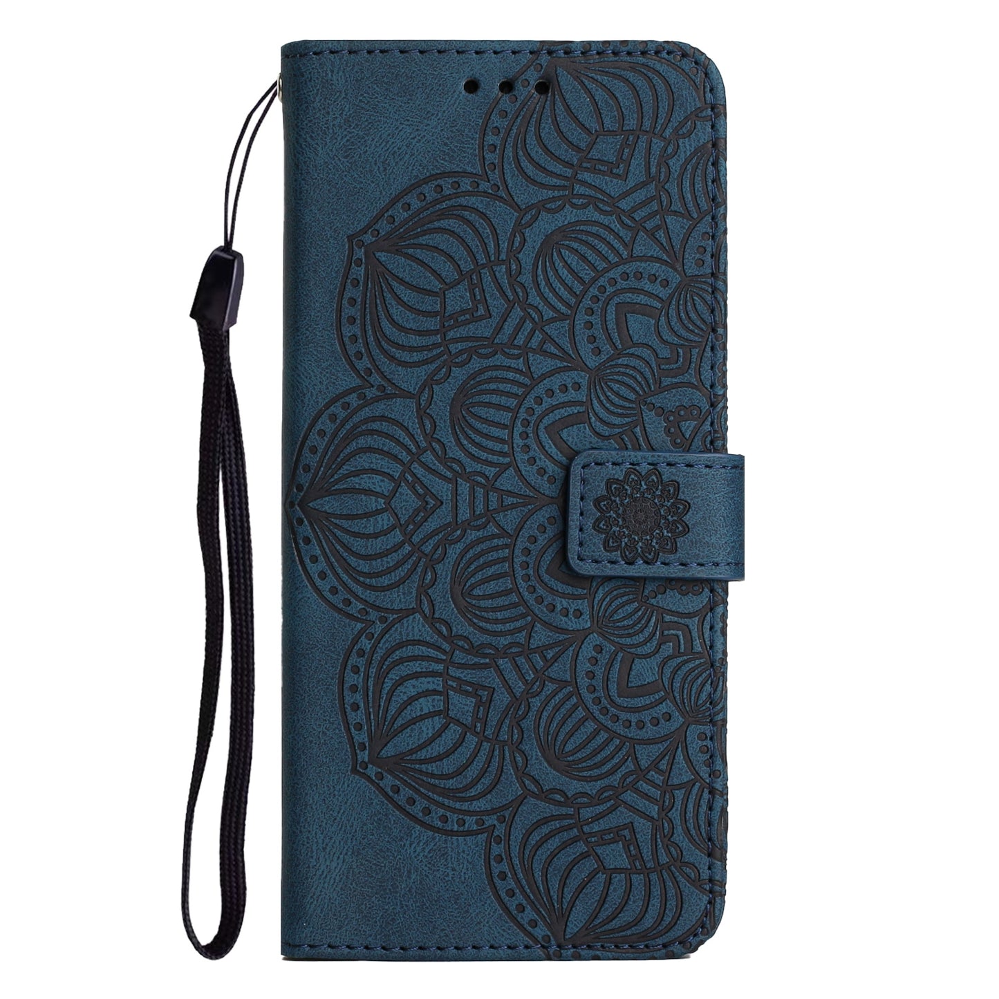 ELECTROPRIME For iPhone 15 Mandala Embossed Flip Leather Phone Case(Blue)