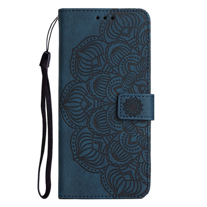 ELECTROPRIME For iPhone 15 Mandala Embossed Flip Leather Phone Case(Blue)