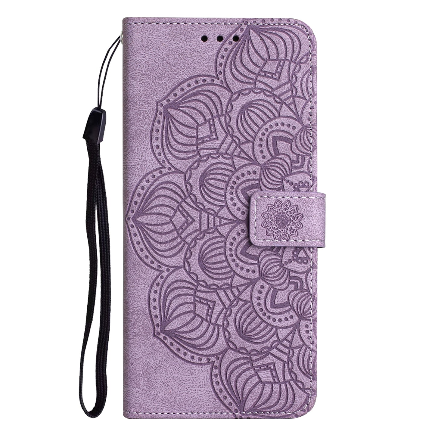 ELECTROPRIME For iPhone 15 Mandala Embossed Flip Leather Phone Case(Purple)