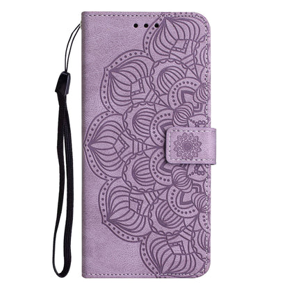 ELECTROPRIME For iPhone 15 Mandala Embossed Flip Leather Phone Case(Purple)