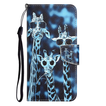 ELECTROPRIME For iPhone 15 Colored Drawing Leather Phone Case(Giraffes)