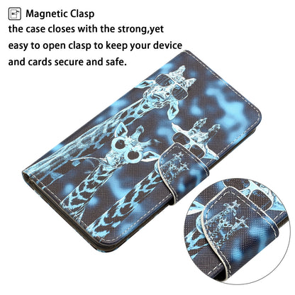 ELECTROPRIME For iPhone 15 Colored Drawing Leather Phone Case(Giraffes)
