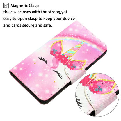 ELECTROPRIME For iPhone 15 Colored Drawing Leather Phone Case(Unicorn)