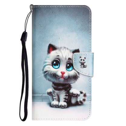 ELECTROPRIME For iPhone 15 Colored Drawing Leather Phone Case(Blue Eyes)