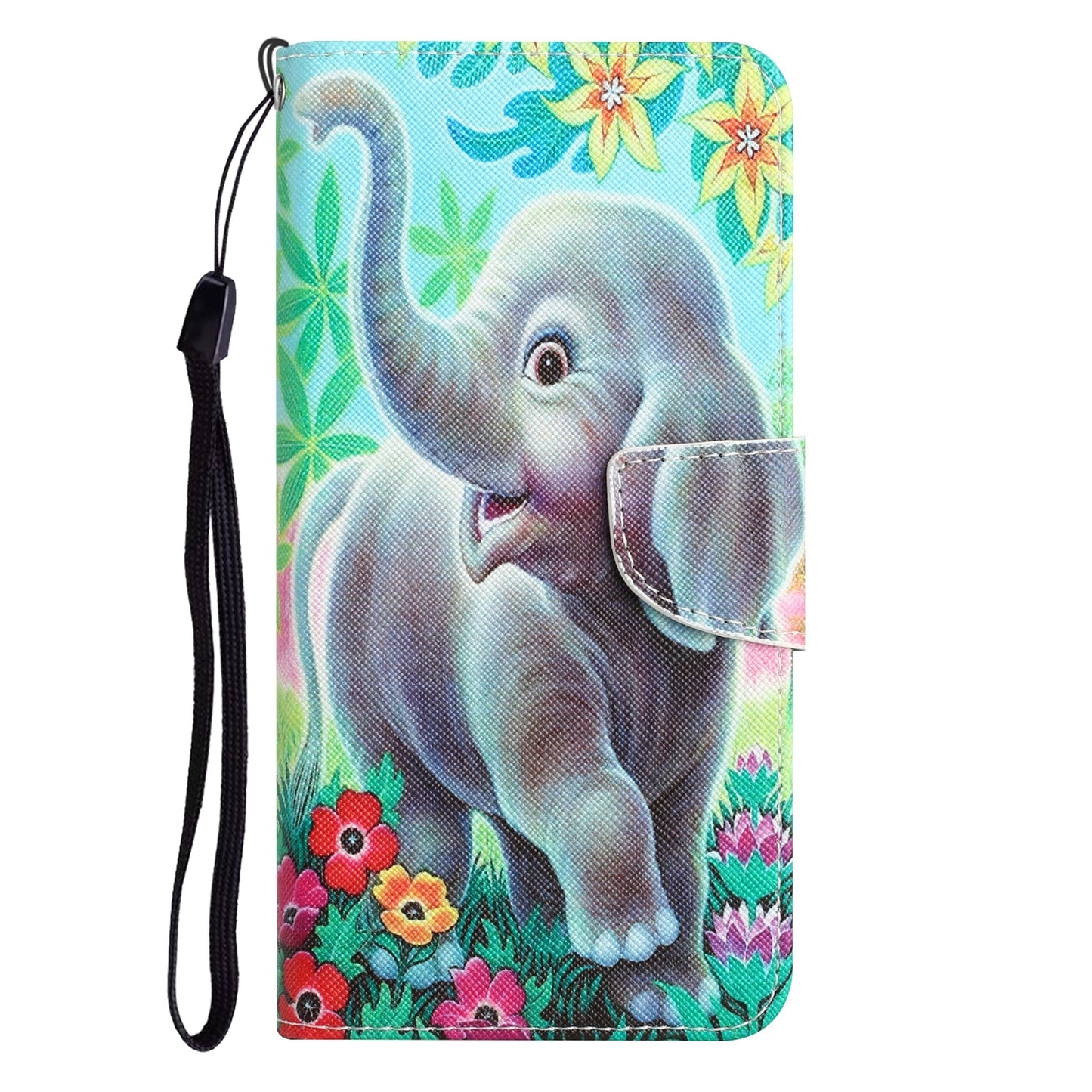 ELECTROPRIME For iPhone 15 Colored Drawing Leather Phone Case(Elephant)