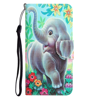 ELECTROPRIME For iPhone 15 Colored Drawing Leather Phone Case(Elephant)