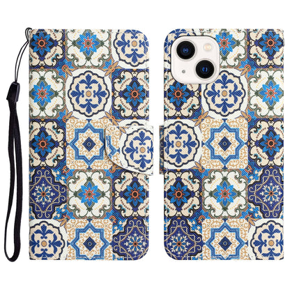 ELECTROPRIME For iPhone 15 Colored Drawing Leather Phone Case(Vintage Totem)