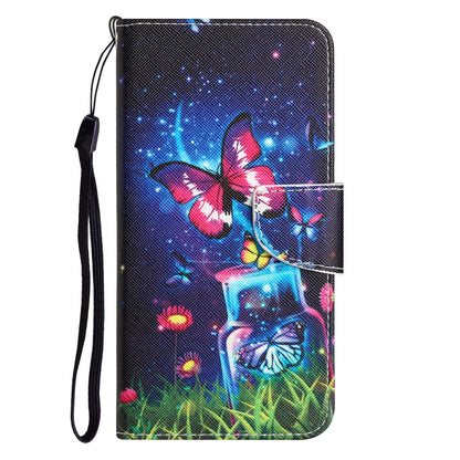 ELECTROPRIME For iPhone 15 Colored Drawing Leather Phone Case(Bottle Butterfly)