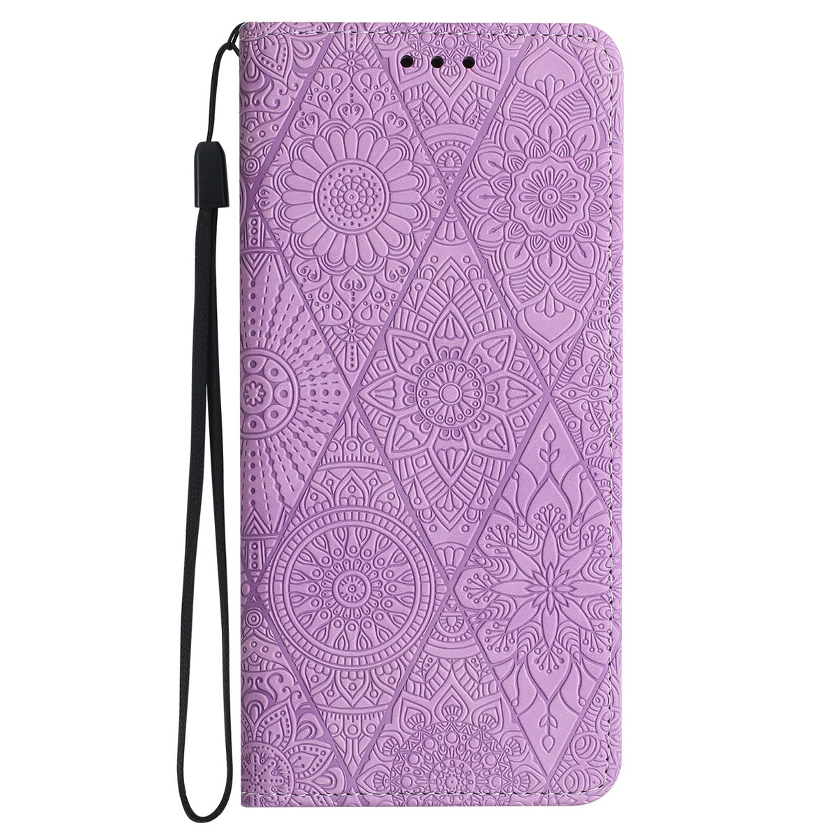 ELECTROPRIME For iPhone 15 Ethnic Embossed Adsorption Leather Phone Case(Purple)