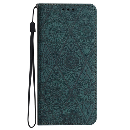 ELECTROPRIME For iPhone 15 Ethnic Embossed Adsorption Leather Phone Case(Blue)