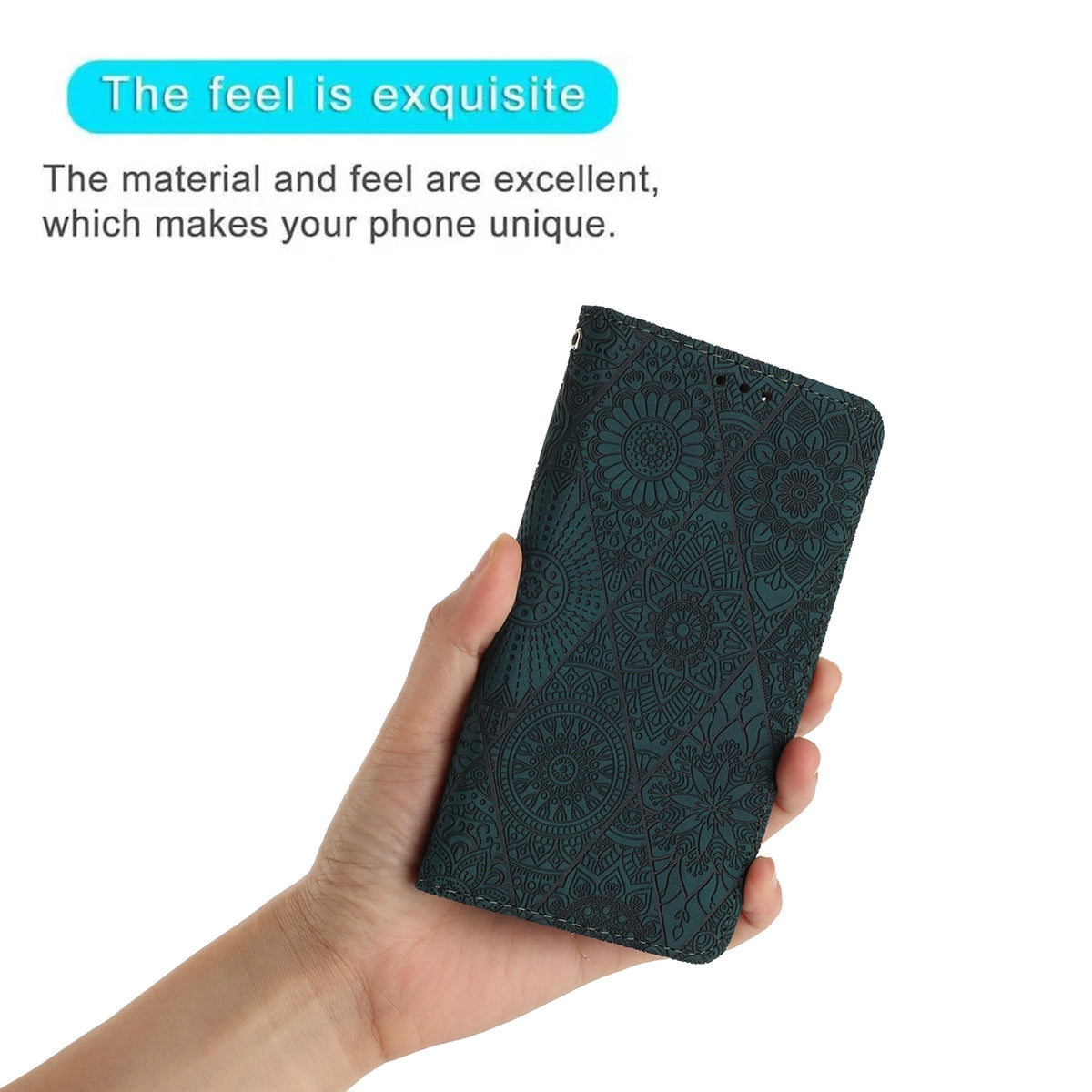 ELECTROPRIME For iPhone 15 Ethnic Embossed Adsorption Leather Phone Case(Blue)