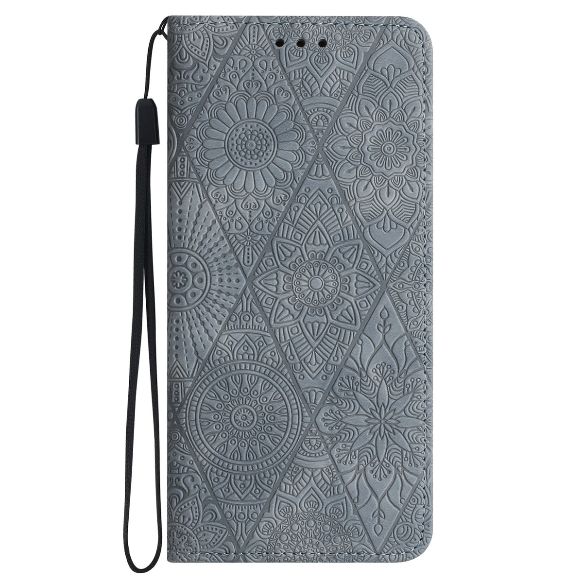 ELECTROPRIME For iPhone 15 Ethnic Embossed Adsorption Leather Phone Case(Grey)