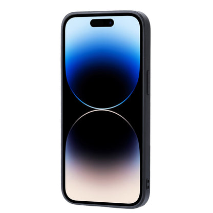 ELECTROPRIME For iPhone 15 Plus Calfskin Card Slot TPU Hybrid PU Phone Case(Black)