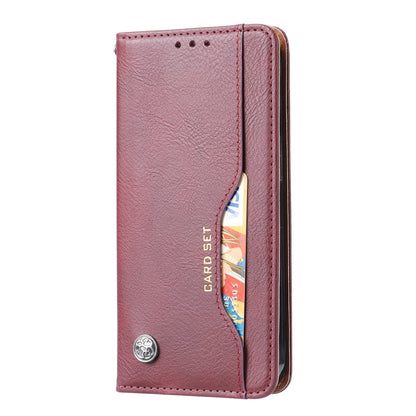ELECTROPRIME For iPhone 15 Knead Skin Texture Flip Leather Phone Case(Wine Red)