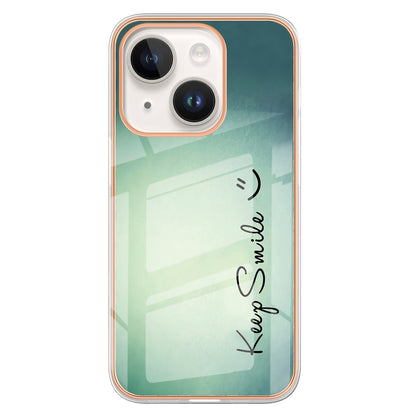 ELECTROPRIME For iPhone 15 Plus Electroplating Marble Dual-side IMD Phone Case(Smile)
