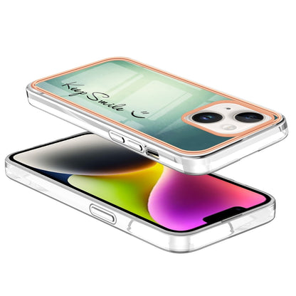 ELECTROPRIME For iPhone 15 Plus Electroplating Marble Dual-side IMD Phone Case(Smile)