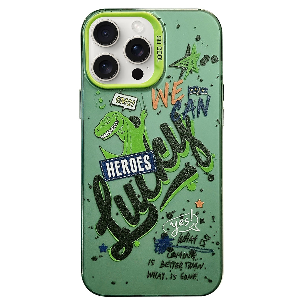 ELECTROPRIME For iPhone 15 Pro Max English Characters PC Phone Case(Dinosaur)