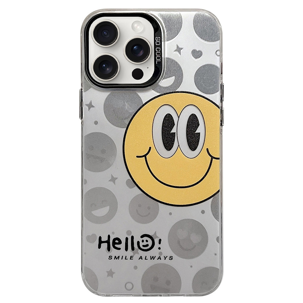ELECTROPRIME For iPhone 15 Pro English Characters PC Phone Case(Big Smiley Face)