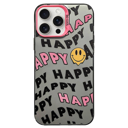 ELECTROPRIME For iPhone 15 Pro English Characters PC Phone Case(Little Smiley Face)