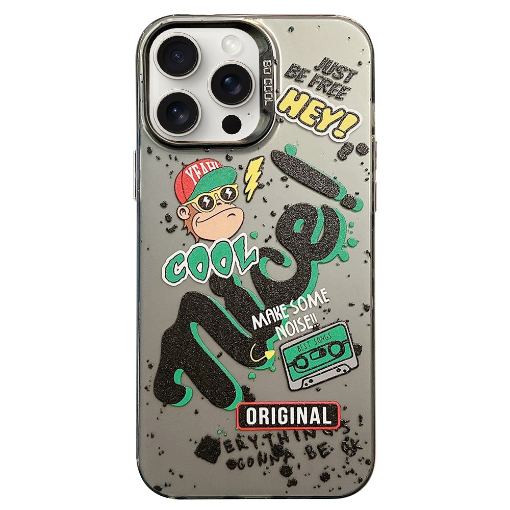 ELECTROPRIME For iPhone 15 Pro English Characters PC Phone Case(Monkey)