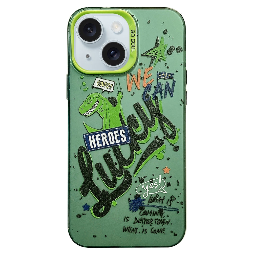 ELECTROPRIME For iPhone 15 Plus English Characters PC Phone Case(Dinosaur)