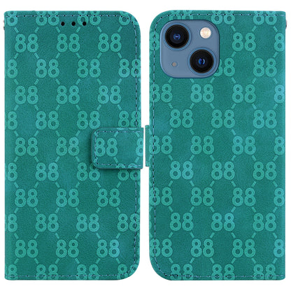 ELECTROPRIME For iPhone 15 Double 8-shaped Embossed Leather Phone Case(Green)