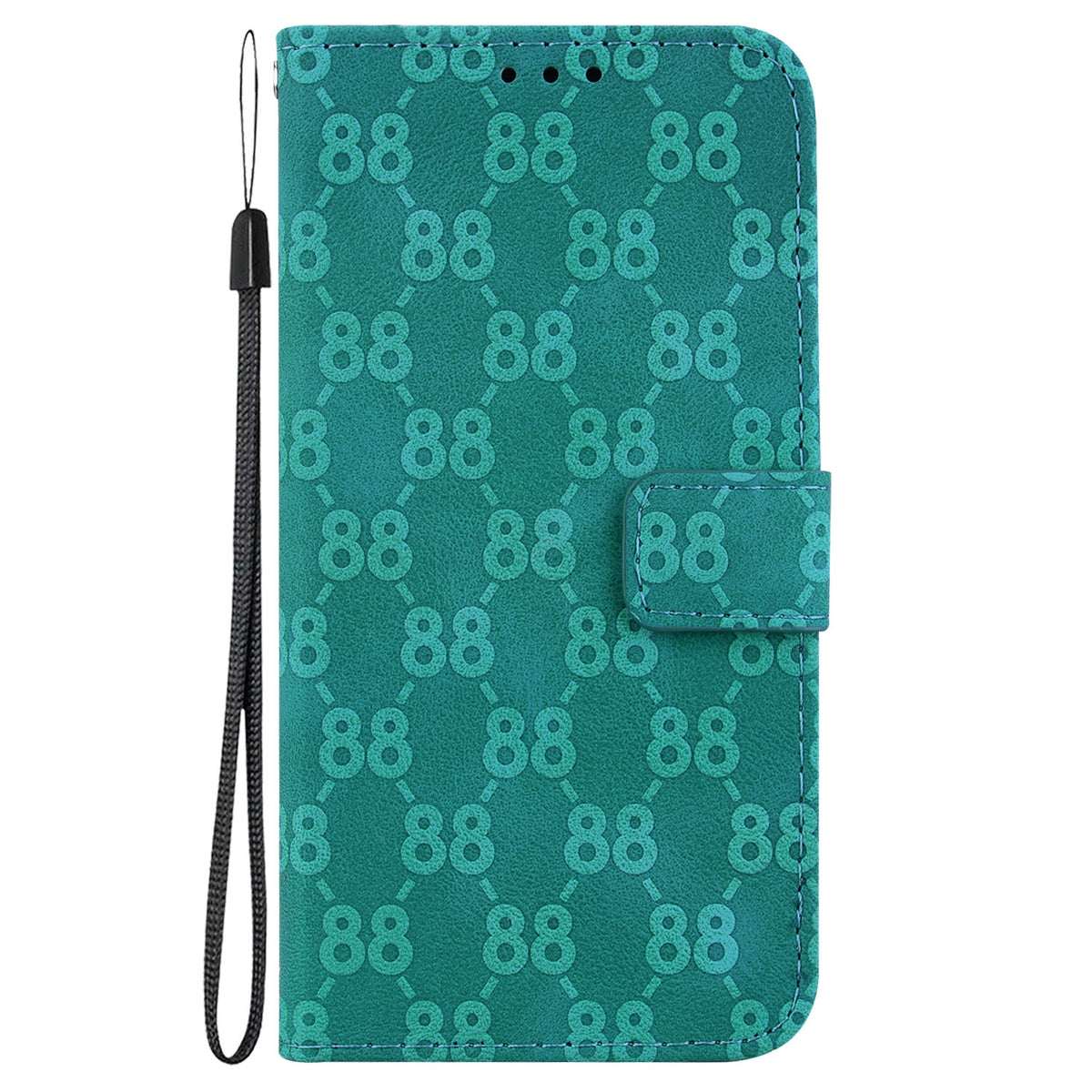 ELECTROPRIME For iPhone 15 Double 8-shaped Embossed Leather Phone Case(Green)