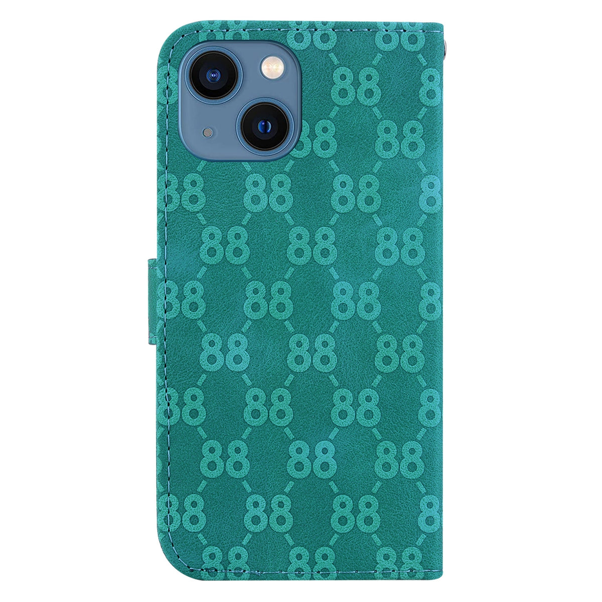 ELECTROPRIME For iPhone 15 Double 8-shaped Embossed Leather Phone Case(Green)