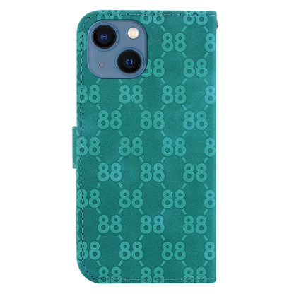 ELECTROPRIME For iPhone 15 Double 8-shaped Embossed Leather Phone Case(Green)