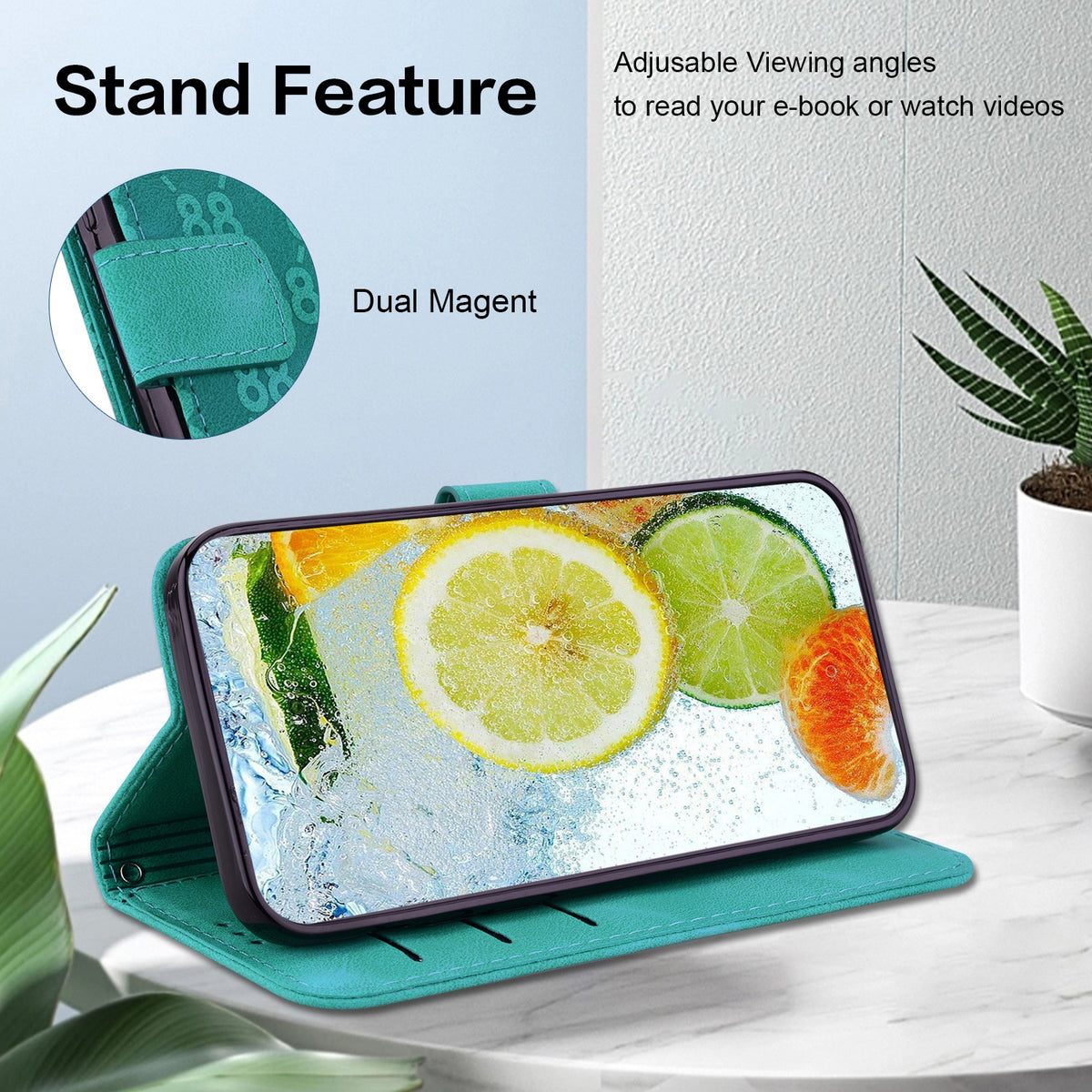 ELECTROPRIME For iPhone 15 Double 8-shaped Embossed Leather Phone Case(Green)