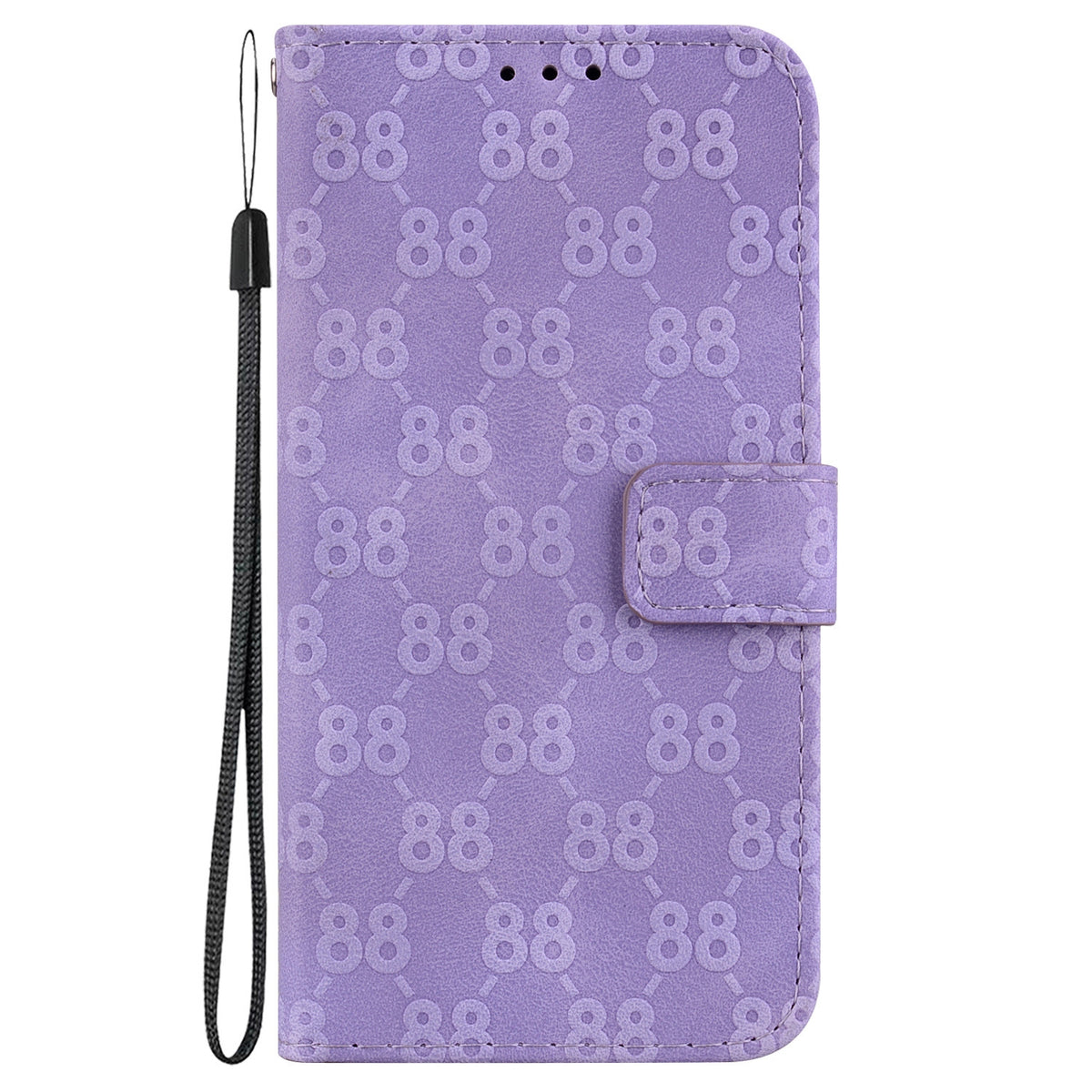 ELECTROPRIME For iPhone 15 Double 8-shaped Embossed Leather Phone Case(Purple)