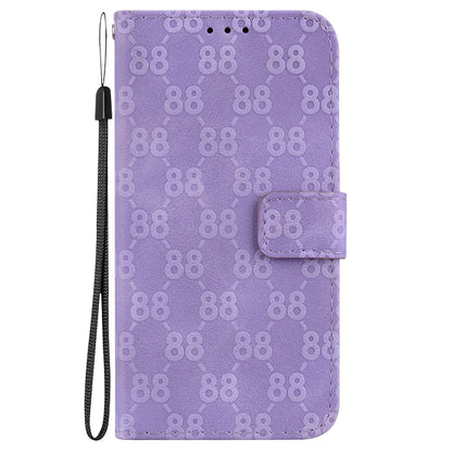 ELECTROPRIME For iPhone 15 Double 8-shaped Embossed Leather Phone Case(Purple)