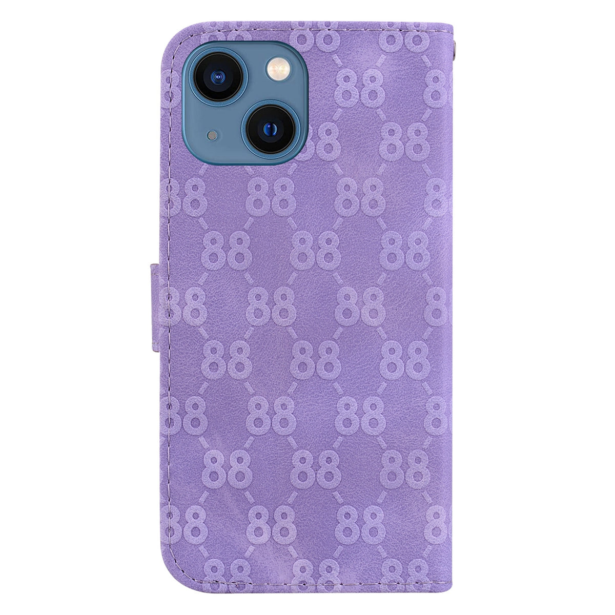 ELECTROPRIME For iPhone 15 Double 8-shaped Embossed Leather Phone Case(Purple)