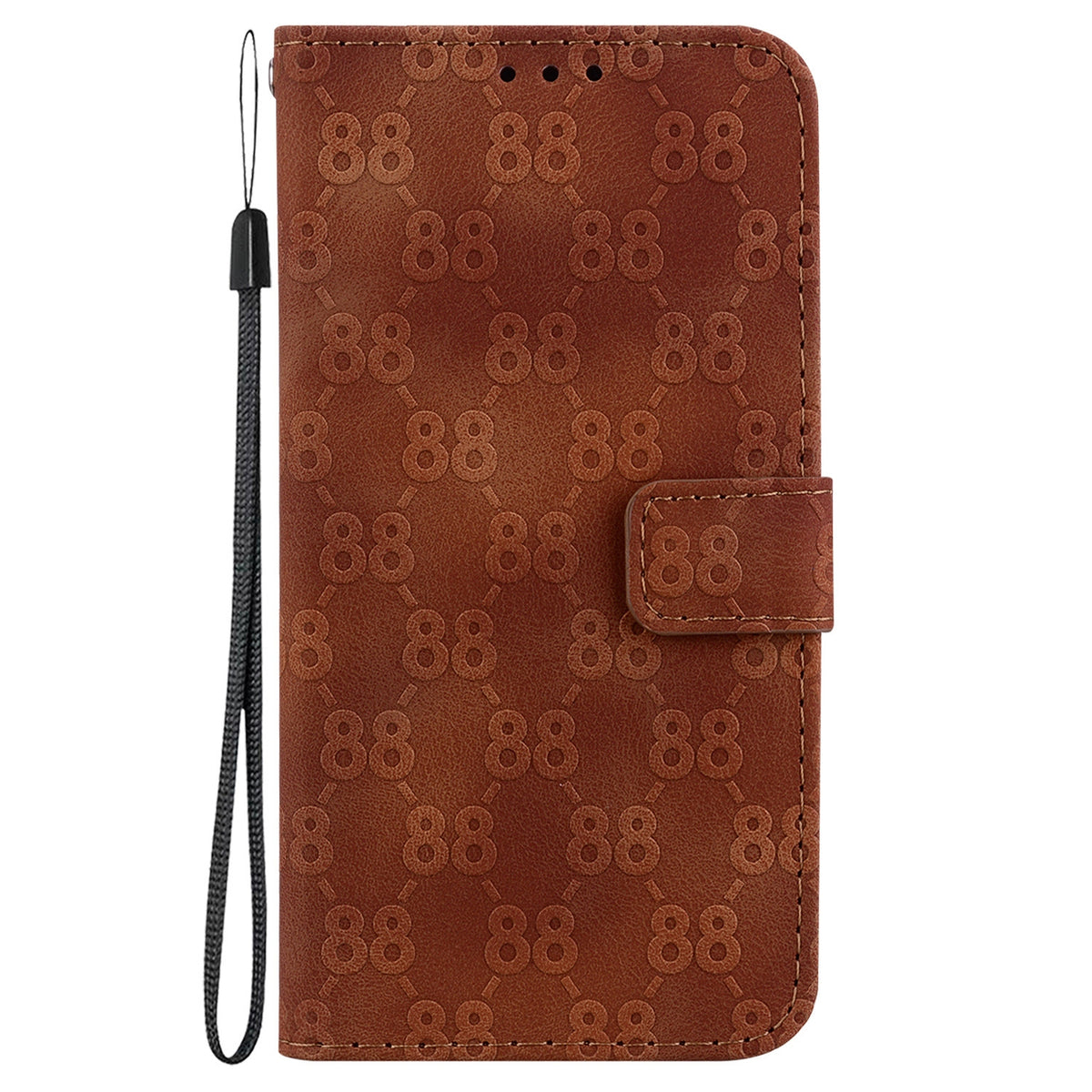 ELECTROPRIME For iPhone 15 Double 8-shaped Embossed Leather Phone Case(Brown)