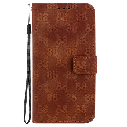 ELECTROPRIME For iPhone 15 Double 8-shaped Embossed Leather Phone Case(Brown)