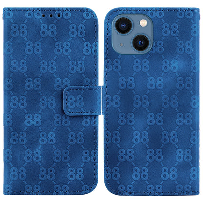 ELECTROPRIME For iPhone 15 Double 8-shaped Embossed Leather Phone Case(Blue)