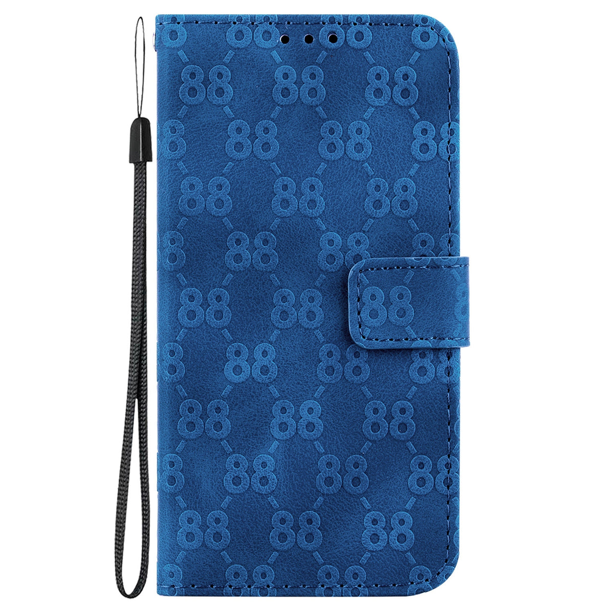 ELECTROPRIME For iPhone 15 Double 8-shaped Embossed Leather Phone Case(Blue)