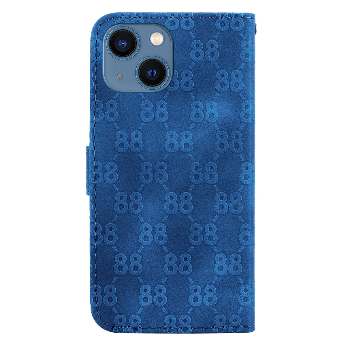 ELECTROPRIME For iPhone 15 Double 8-shaped Embossed Leather Phone Case(Blue)
