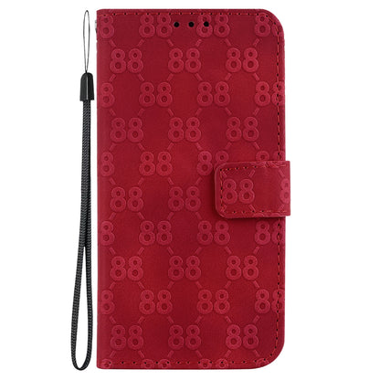 ELECTROPRIME For iPhone 15 Double 8-shaped Embossed Leather Phone Case(Red)