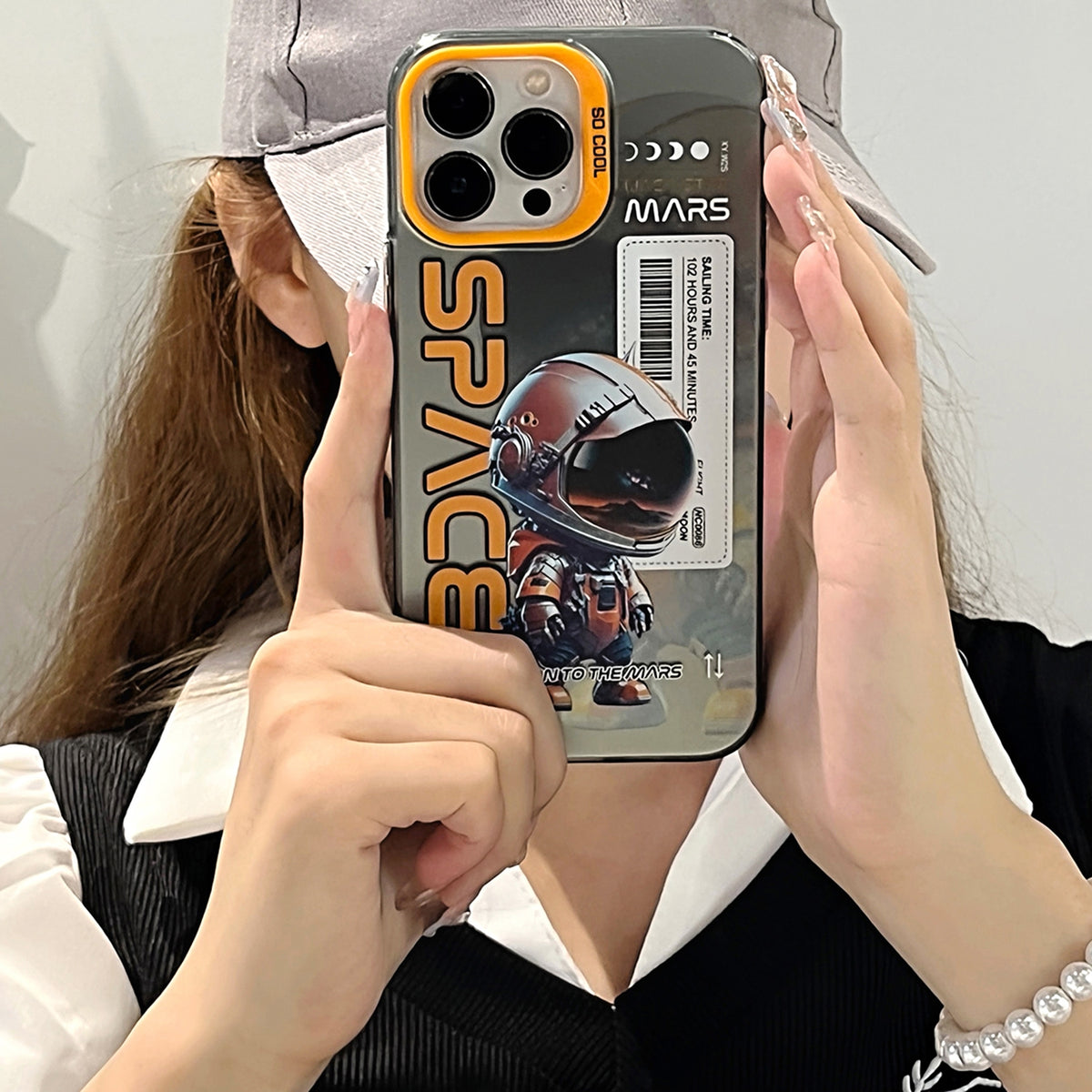 ELECTROPRIME For iPhone 15 Plus Astronaut Pattern PC Phone Case(Gray Astronaut)