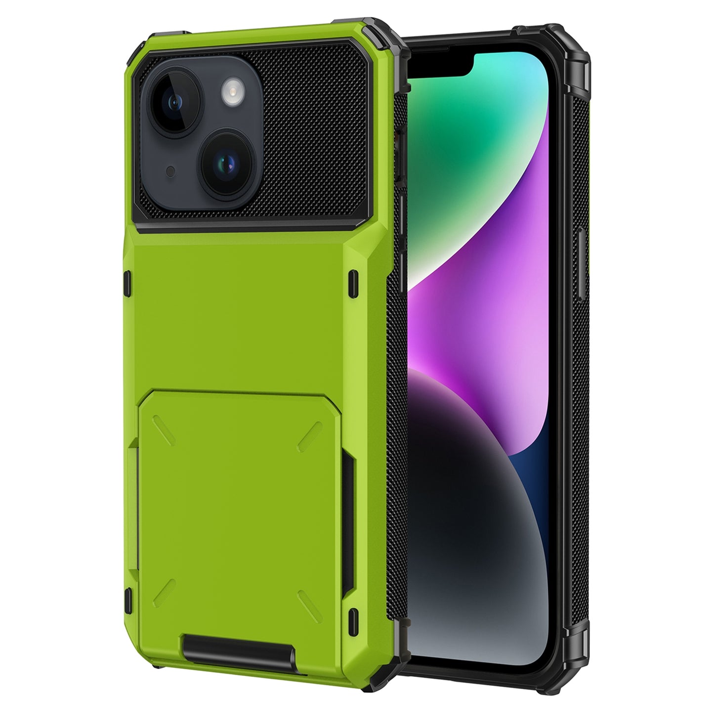 ELECTROPRIME For iPhone 15 Scratch-Resistant Shockproof Heavy Duty Rugged Armor Phone Case(Green)