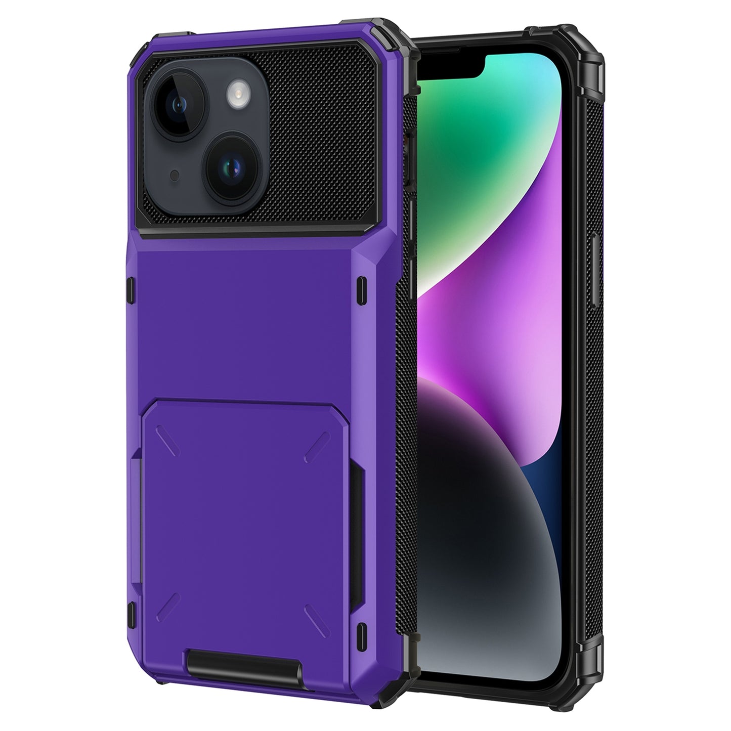 ELECTROPRIME For iPhone 15 Scratch-Resistant Shockproof Heavy Duty Rugged Armor Phone Case(Purple)
