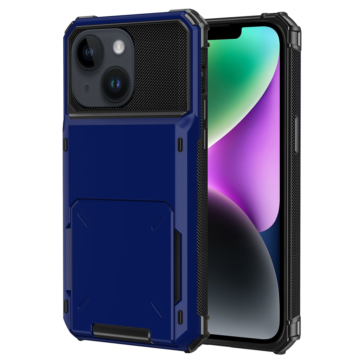 ELECTROPRIME For iPhone 15 Scratch-Resistant Shockproof Heavy Duty Rugged Armor Phone Case(Blue)