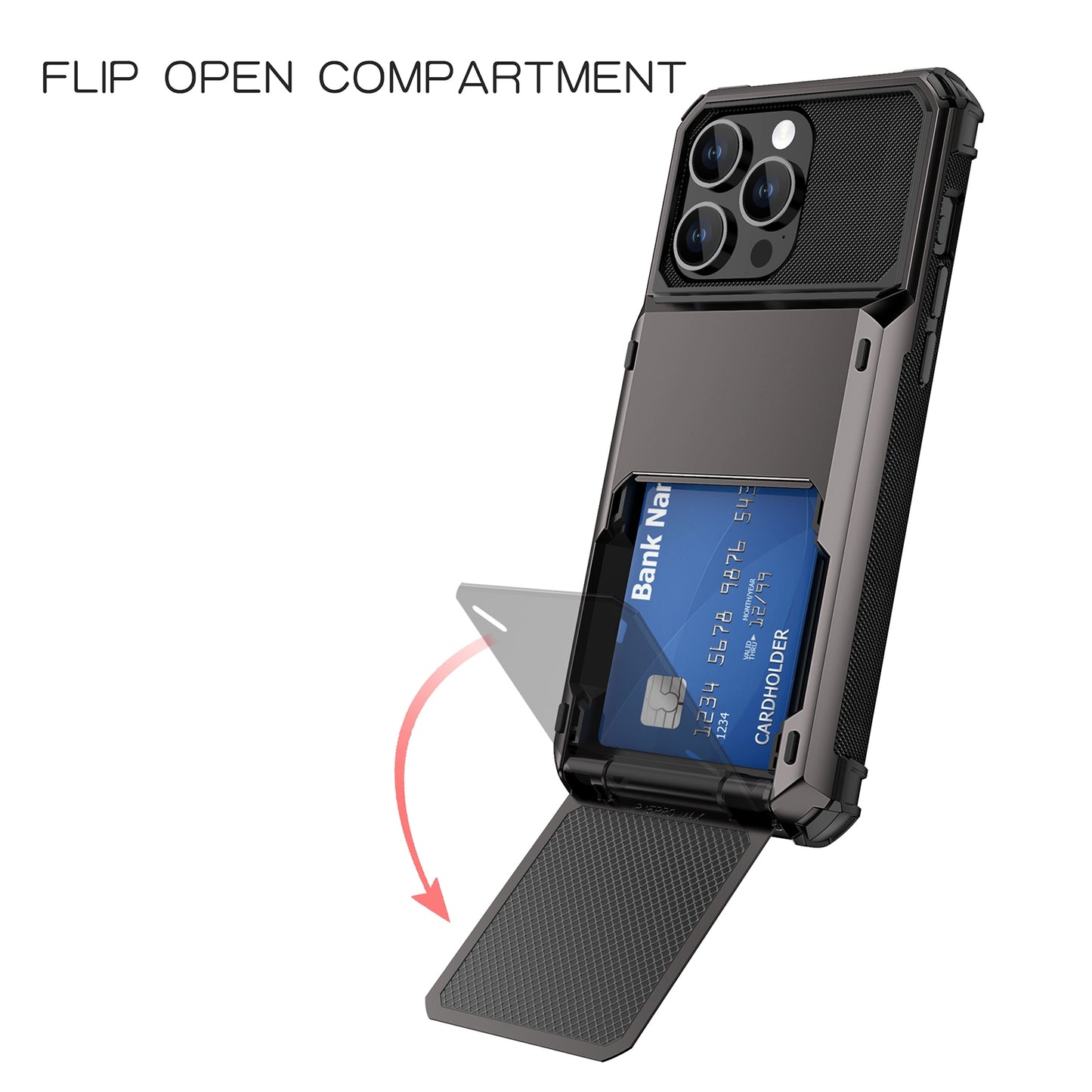 ELECTROPRIME For iPhone 15 Scratch-Resistant Shockproof Heavy Duty Rugged Armor Phone Case(Red)