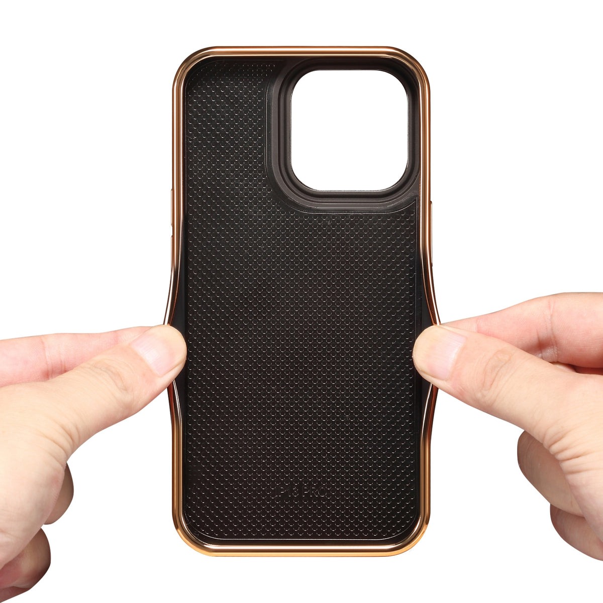 ELECTROPRIME For iPhone 15 Plus Denior Cowhide Leather Plating Phone Case(Black)