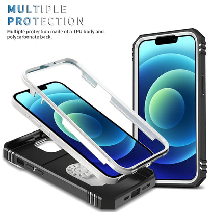 ELECTROPRIME For iPhone 15 Sliding Camshield Holder Phone Case(White+Black)
